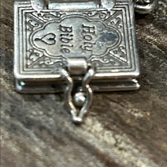 Brighton Silver plate Holy Bible Charm, scripture inside, preloved - Picture 5 of 13